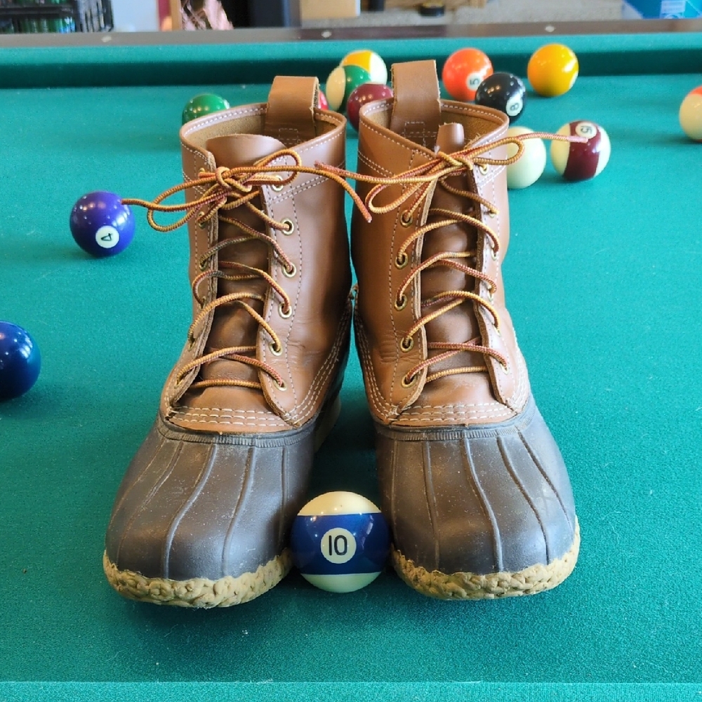 L.L. Bean Men's Tan and Gray Rain Boots